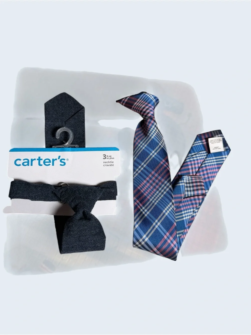 2 Carter’s Ties!! Blue Plaid & Dark Blue Jean Ties